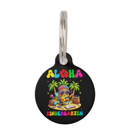 Pet Tag Jardim de Infância Aloha Abacaxi Havaí Volta às Au