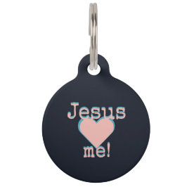 Pet Tag Jesus loves me  – Dog Collar – Hundehalsband neon