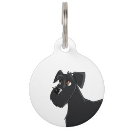 Pet Tag Marca de cão retrato Schnauzer, vazio de volta