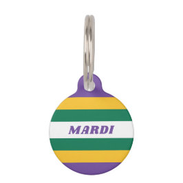 PET TAG MARDI GRAS STRIPE
