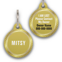 Medalhão Dourado Personalizado de Segurança para A