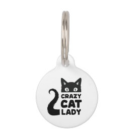 Pet Tag Nome de etiqueta de Senhora de Gato Louco