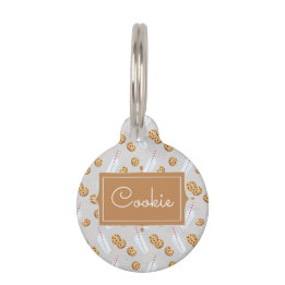 Pet Tag Nome Personalizado Cookies no Leite Cat Pet ID Tag