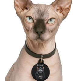 Pet Tag Personalize Gato Sphynx Ceifador Divertido