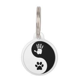 Pet Tag Pets - Etiqueta de ID de MãoParaPata Yin-Yang