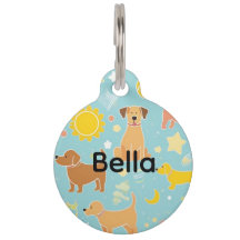 Placa de Identificação de Cachorro Divertida com I