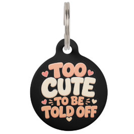 Pet Tag Placa de Identificação de Cachorro Fofa Demais Par