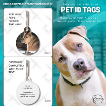 Placa de Identificação Redonda para Animais de Est