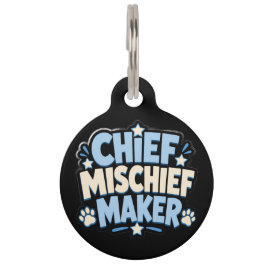 Pet Tag Placa engraçada para cães | Chefe Criador de Trave