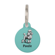 Placa Personalizada para Cachorro Poodle Redonda