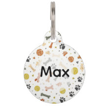 Playful Terracotta & Sage Custom Dog ID Tag