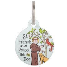 Santo Francisco de Assisi Proteja este Cão, etique