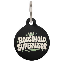 Pet Tag Supervisora Doméstica Placa de Identificação Engra