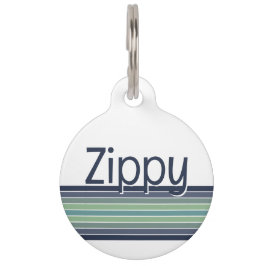 Pet Tag Surfboard Azul e Verde Retroativa Personalizada