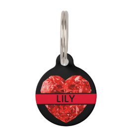 Pet Tag Tag Customisable do animal de estimação do coração