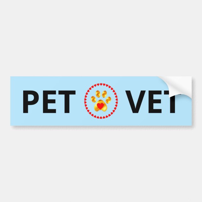 Pet Vet & ouro com adesivo para-choques (Frente)