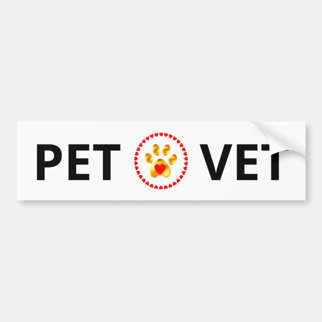 Pet Vet & ouro com adesivo para-choques (Frente)