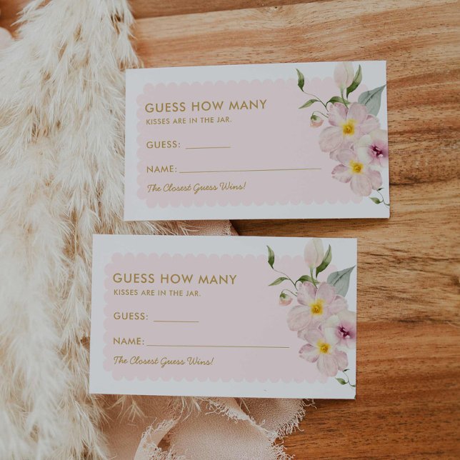 Petais e Prosecco adivinham quantos cartões (Petals and Prosecco Guess How Many Kisses Card )