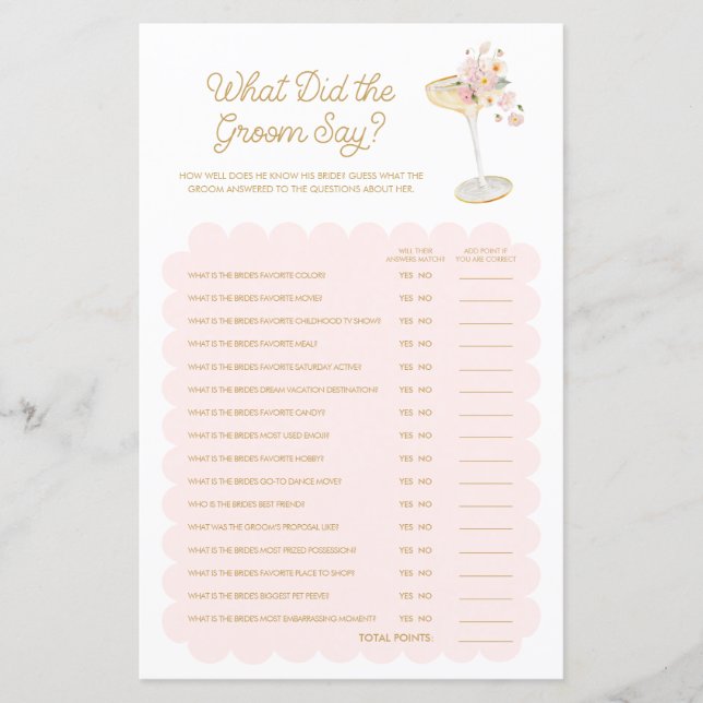 Petais e Prosecco O que o jogo do Groom Dizia (Frente)