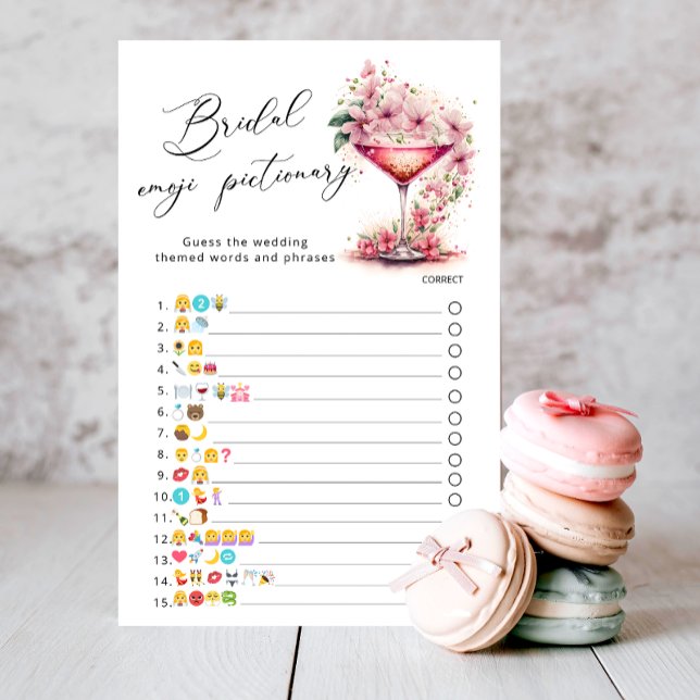 Petais e Prosecco Rosa Flora Emoji Pictionary Game (Criador carregado)