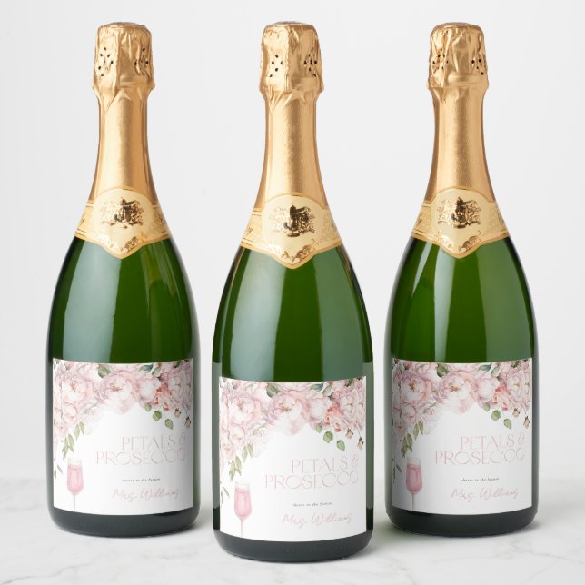Petais e Prosecco Rosa Rosa Chá de panela Floral (Garrafas)