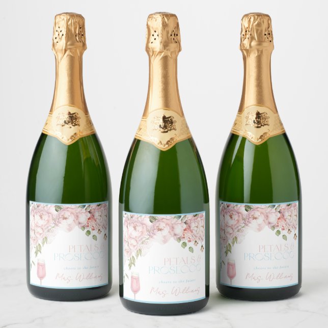 Petais e Prosecco Rosa Rosa Chá de panela Floral (Garrafas)