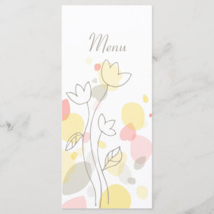 Pétalas de flores confetes modernas amarelas menu