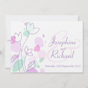 Pétalas de flores modernas, convite de casamento