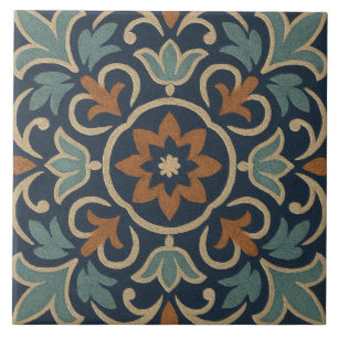 Pétalas de Granada – Desenho de Azulejo de Flor de