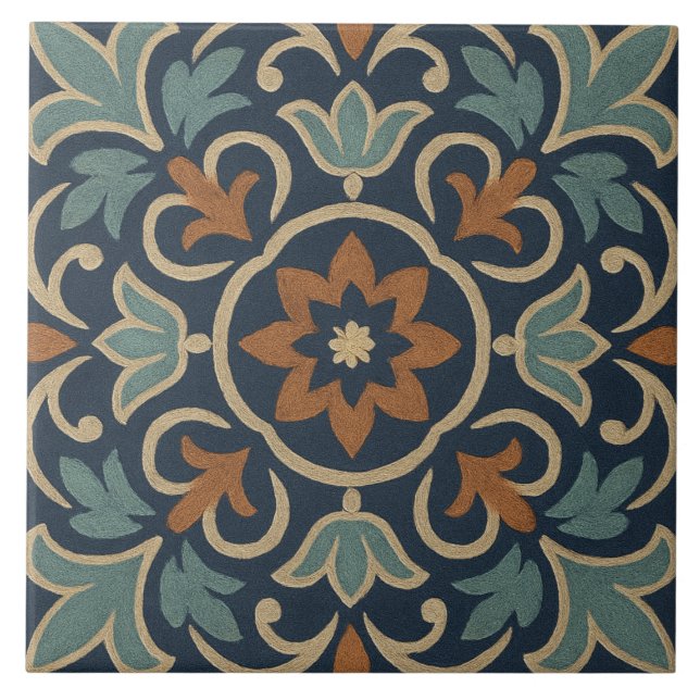Pétalas de Granada – Desenho de Azulejo de Flor de (Frente)
