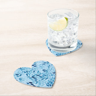 Pétalas de Mosaico Azul Coração Porta-Copos de Pap