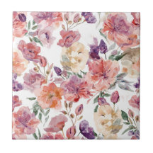 Pétalas de Pêssego Flores em Aquarela Botânica Flo
