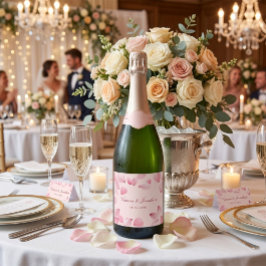 Pétalas de Rosa Rosa Romântico Casamento Garrafa d