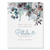 Pétalas de Teal Azul e Chá de panela Prosecco