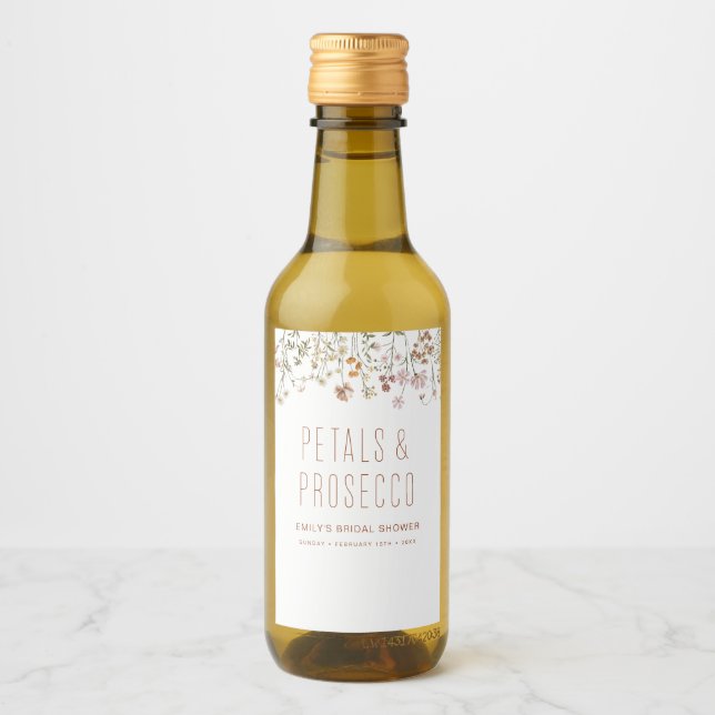 Pétalas e Prosecco Chá de Bebê de Flores Silvestre (Frente)