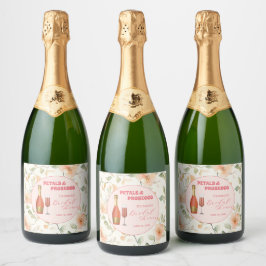 Pétalas e Prosecco Dourado Floral Chá de Noiva