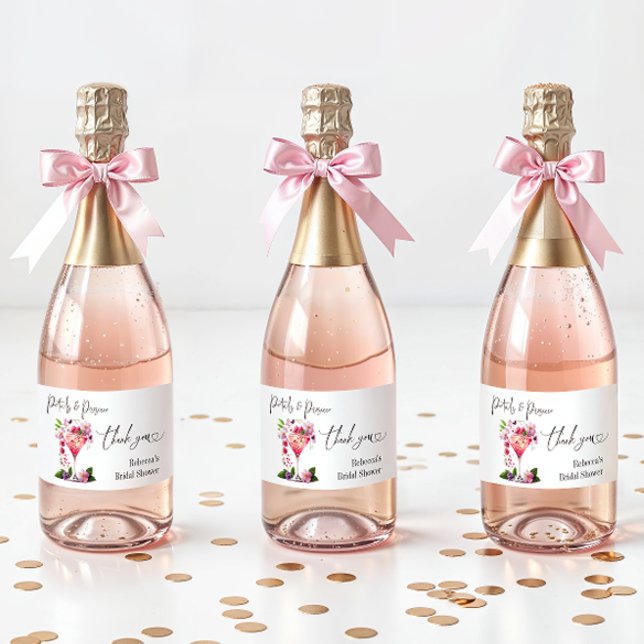 Pétalas e Prosecco Rosa Floral Chá de Noiva (Criador carregado)