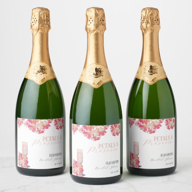 Pétalas & Prosecco Chuveiro de Noiva Floral Rosa (Garrafas)