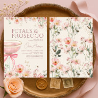 Pétalas & Prosecco Rosa Coquette Laço Convite Chá