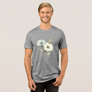 Pétalas Sussurrantes: Flor de Azul Suave e Creme