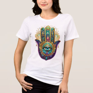 Pétalas Violeta Verde Dourado Hamsa Turquesa Terce