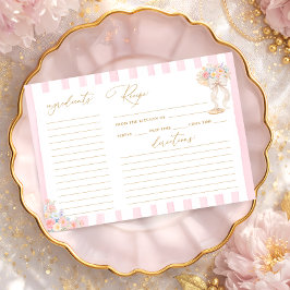 Petals and Prosecco Bridal Shower Recipe Card