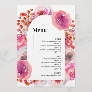 Petals & Prosecco Menu Floral Brilhante Design