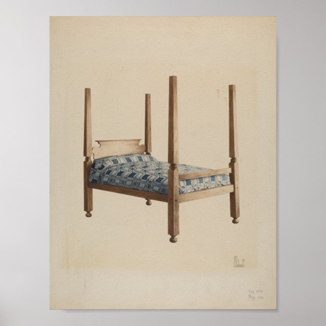 Peter C. Ustinoff Quatro Poster Bed c. 1940 (Frente)
