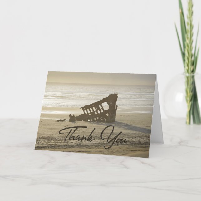 Peter Iredale Beach Photo Cartões de agradecimento (Frente)