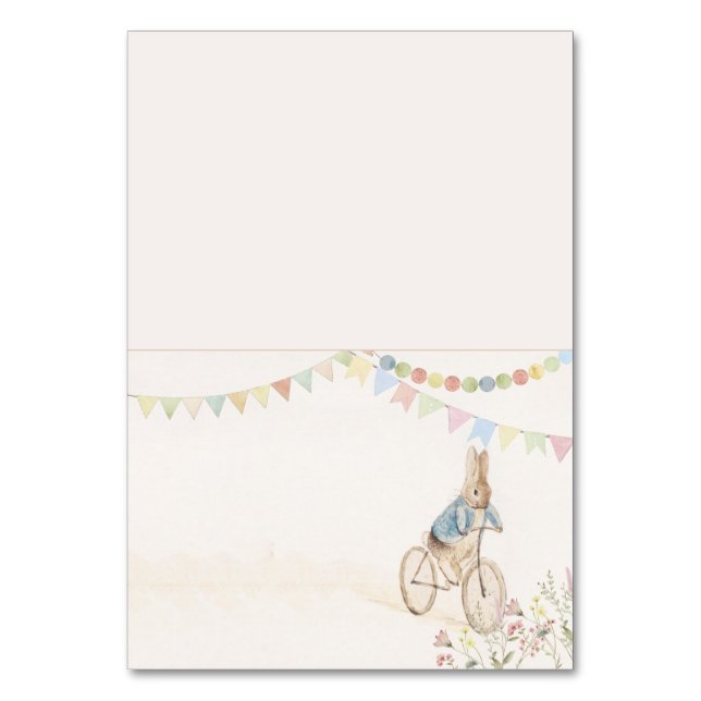 Peter, o cartão de lugar do Chá de fraldas coelho (Frente)