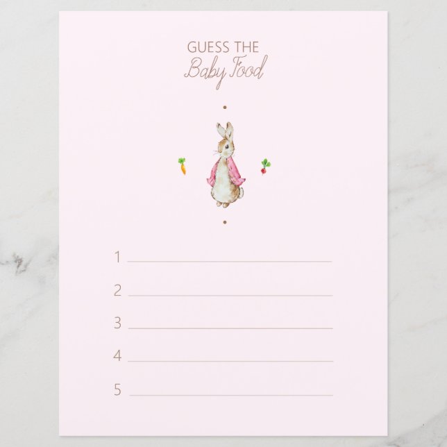 Peter, o Chá de fraldas do Coelho, adivinha o jogo (Frente)