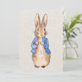 Peter o Rabbit Beige Linen Convite de Fundo