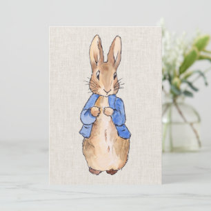 Peter o Rabbit Beige Linen Convite de Fundo