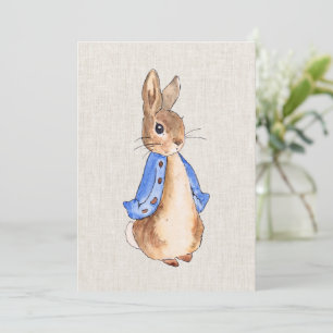 Peter o Rabbit Beige Linen Convite de Fundo